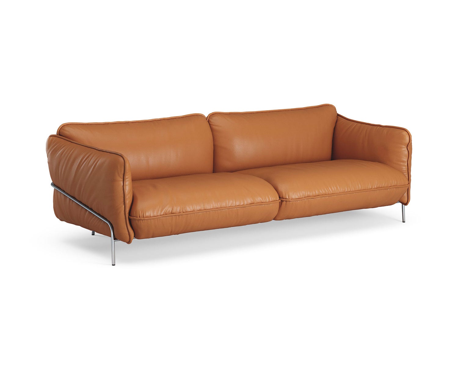 Soffan Continental klädd i läder Baltique 43003, med stålram i krom