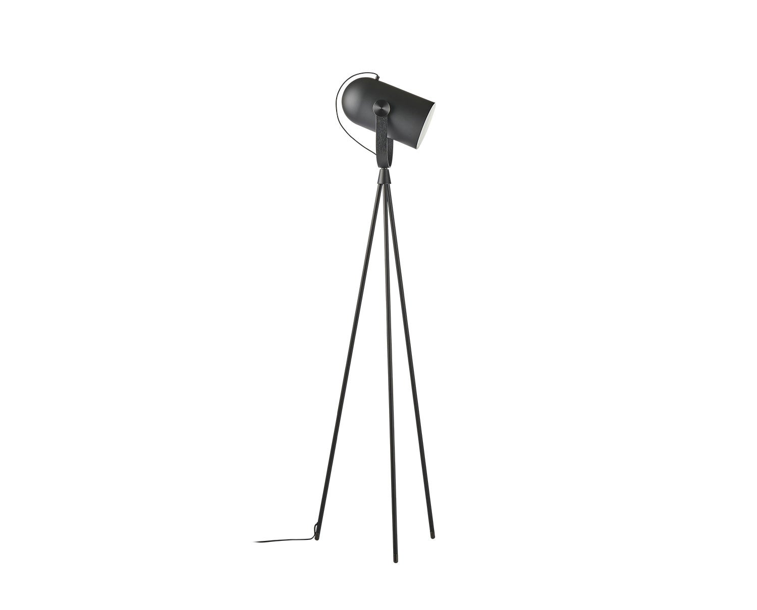 Carronade Golvlampa i svart ek med svart ståldetalj