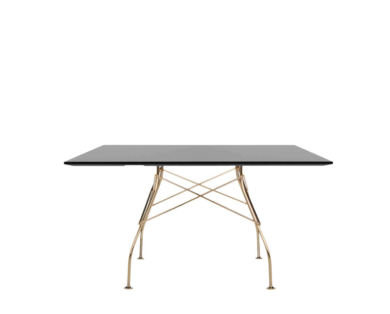 Glossy-bord-130x130-svart-guld-Kartell
