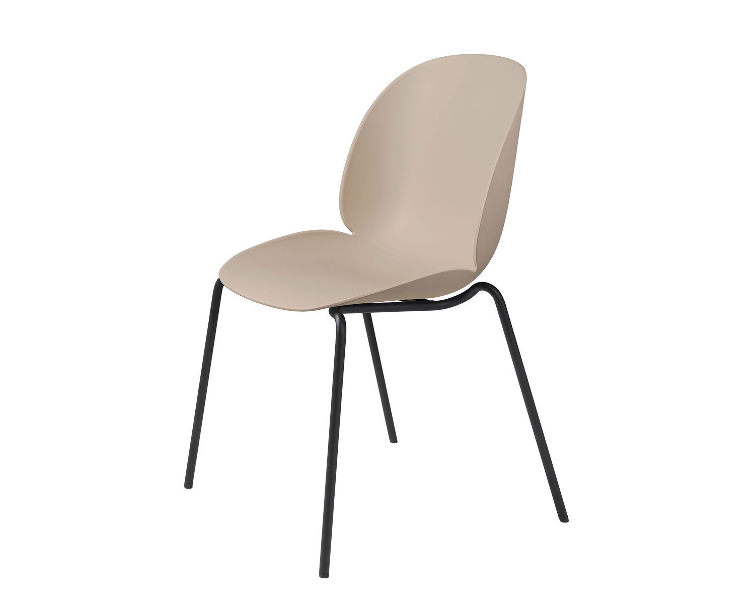 Beetle stol, 4-ben metall, sits i New Beige plast
