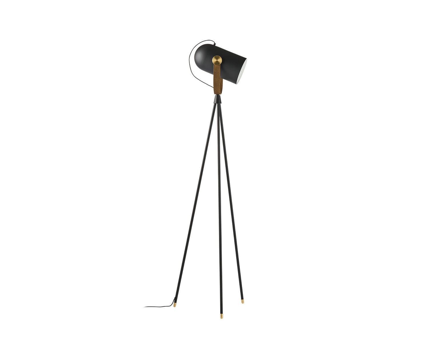 Carronade Golvlampa i rökt ek med mässingsdetalj
