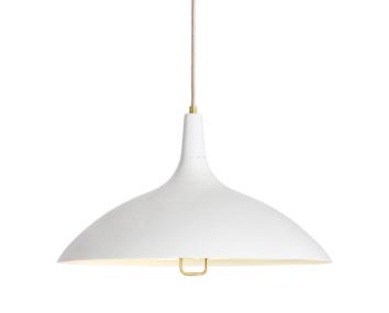 1965 Pendel | Mässing, Vit