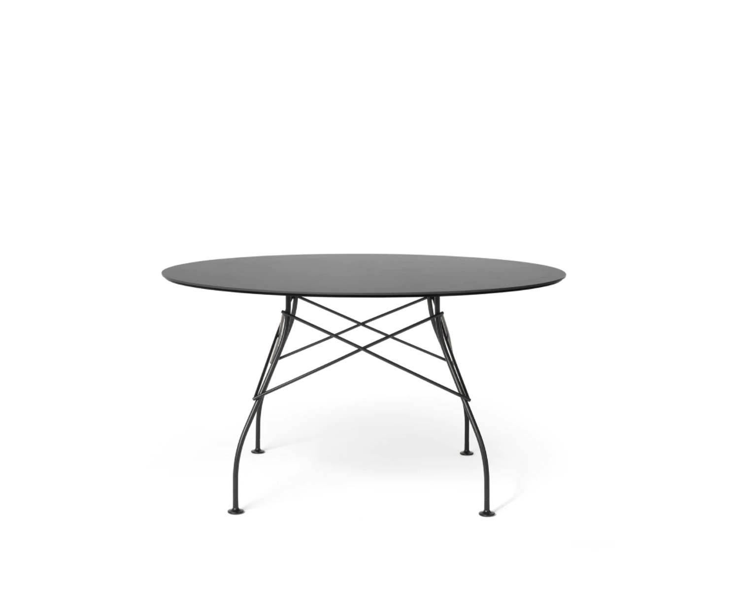 Glossy-outdoor-bord-D128-Black-Kartell