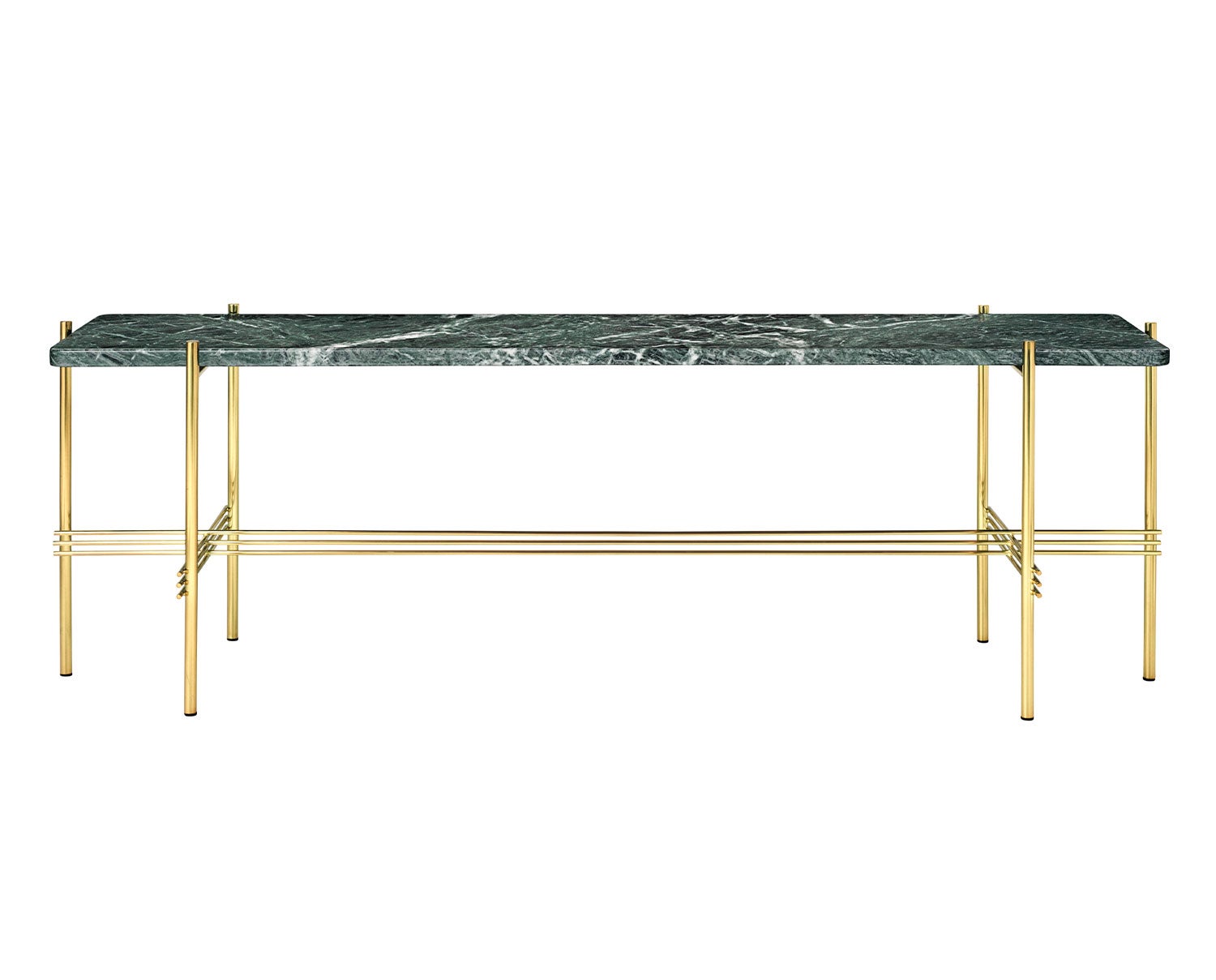 TS Console low i mässing/ grön marmor