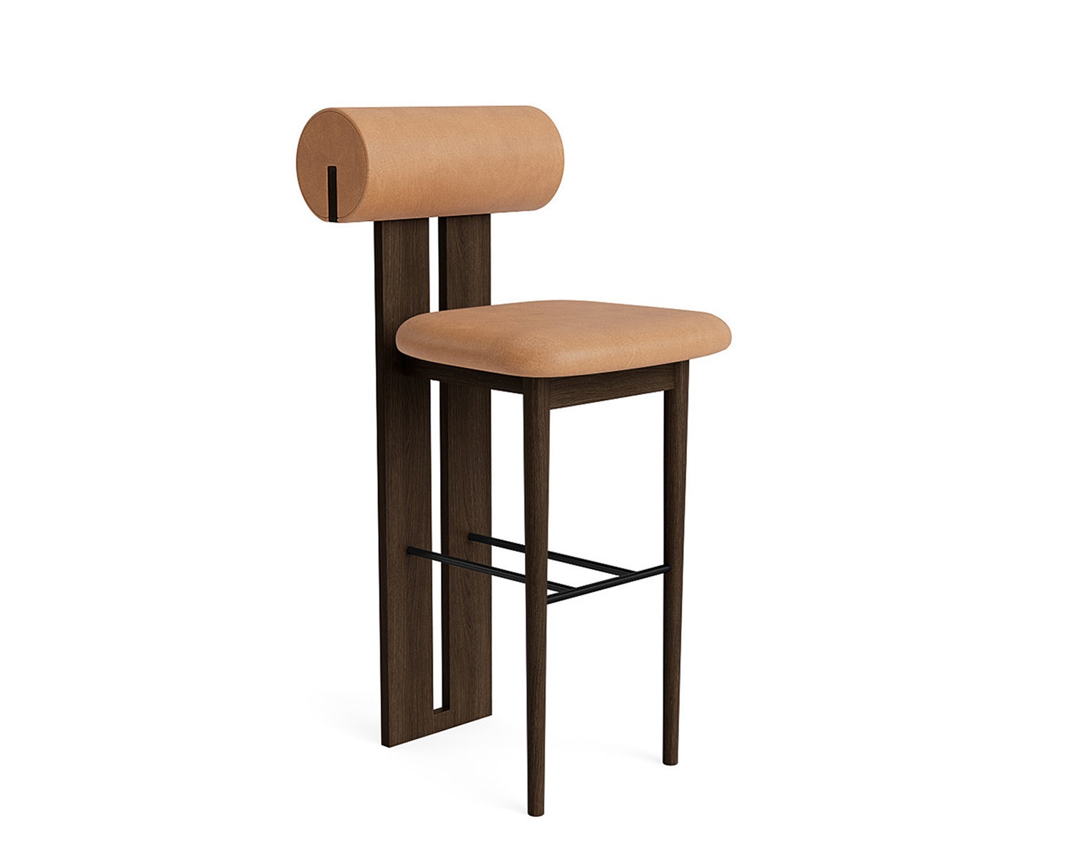 HippoBarChair_65cm_DarkSmokedOak_DunesCamel_NORR11