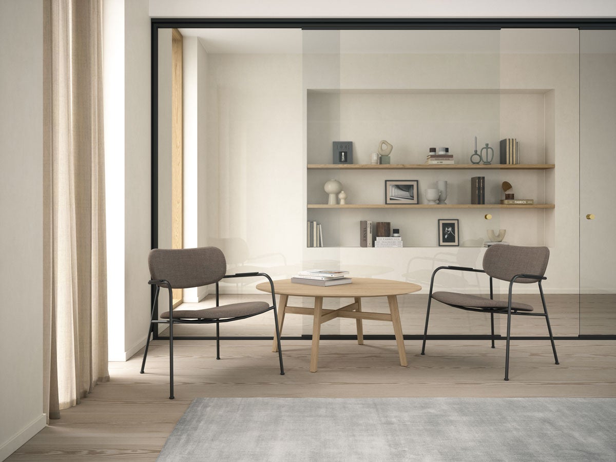 Scope loungefåtölj helklädd tyg Kvadrat Fiord 0271 från Andersen Furniture
