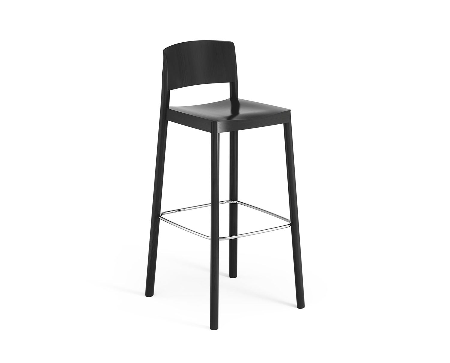 Sitthöjd: 79 centimeter. Svartlaserad ask.