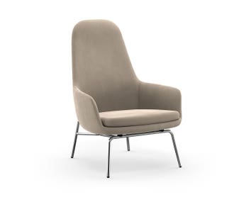 Era Lounge Chair Hög Kromben i tyget City Velvet 96