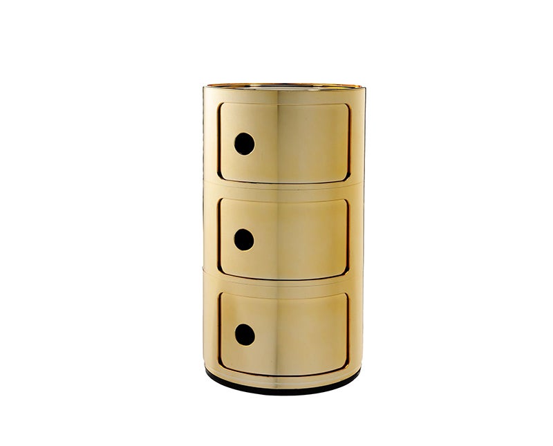 Componibili 3 lådor Guld Metallic