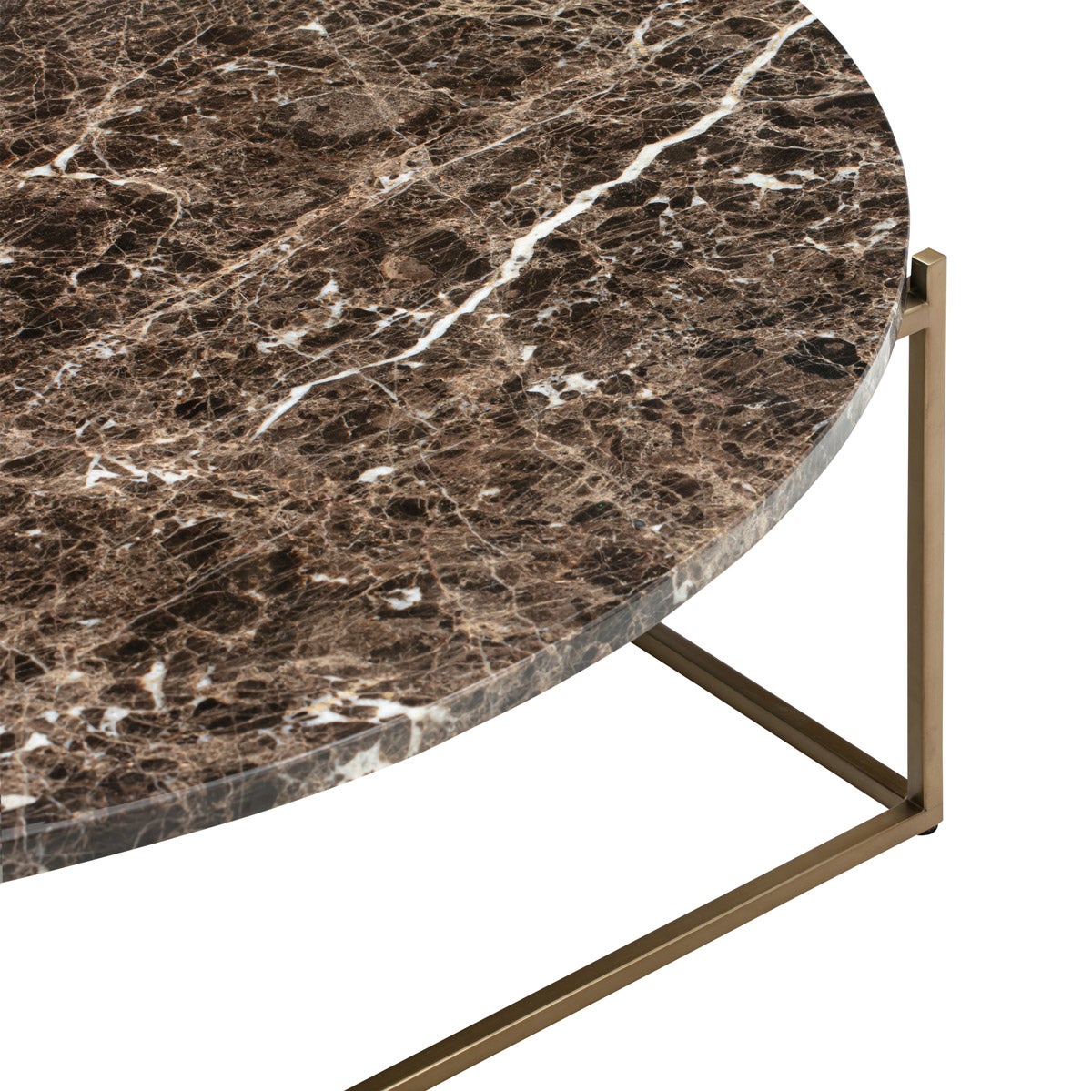 Circle Soffbord Brun Marmor Detalj