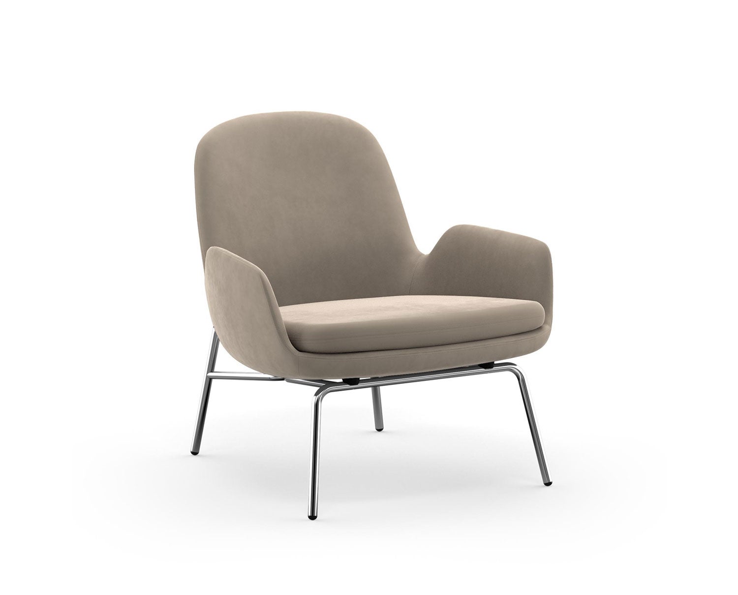 Era Lounge Chair Låg med kromben i tyget City Velvet 96
